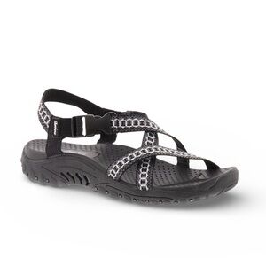 Skechers Women's Reggae Kooky Sandal in Black/Gray Size 9